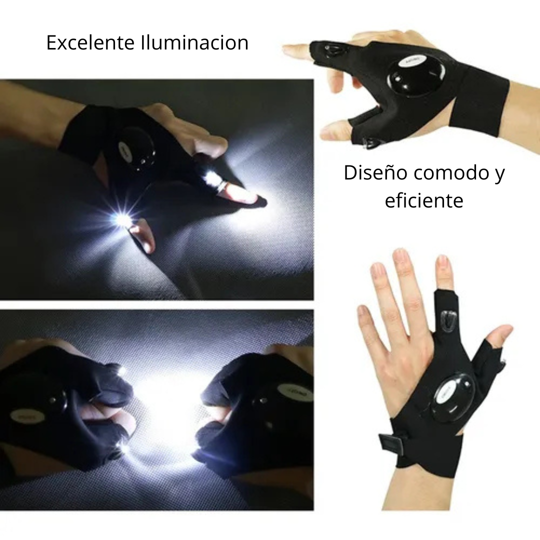 Guantes LED Impermeables para Reparaciones Nocturnas, Pesca y Camping
