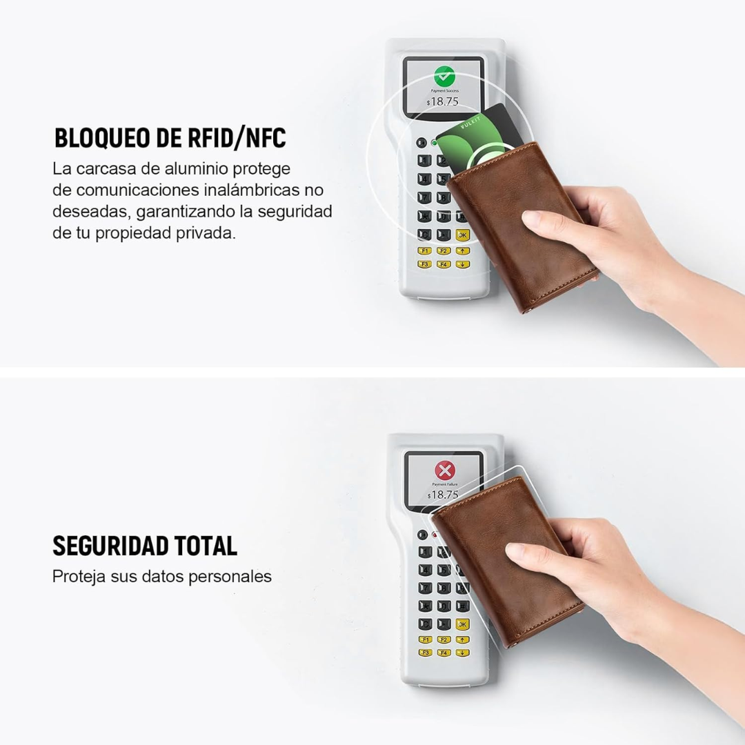 Tarjetero con protección RFID antirrobo