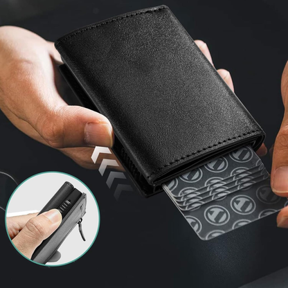 Tarjetero con protección RFID antirrobo
