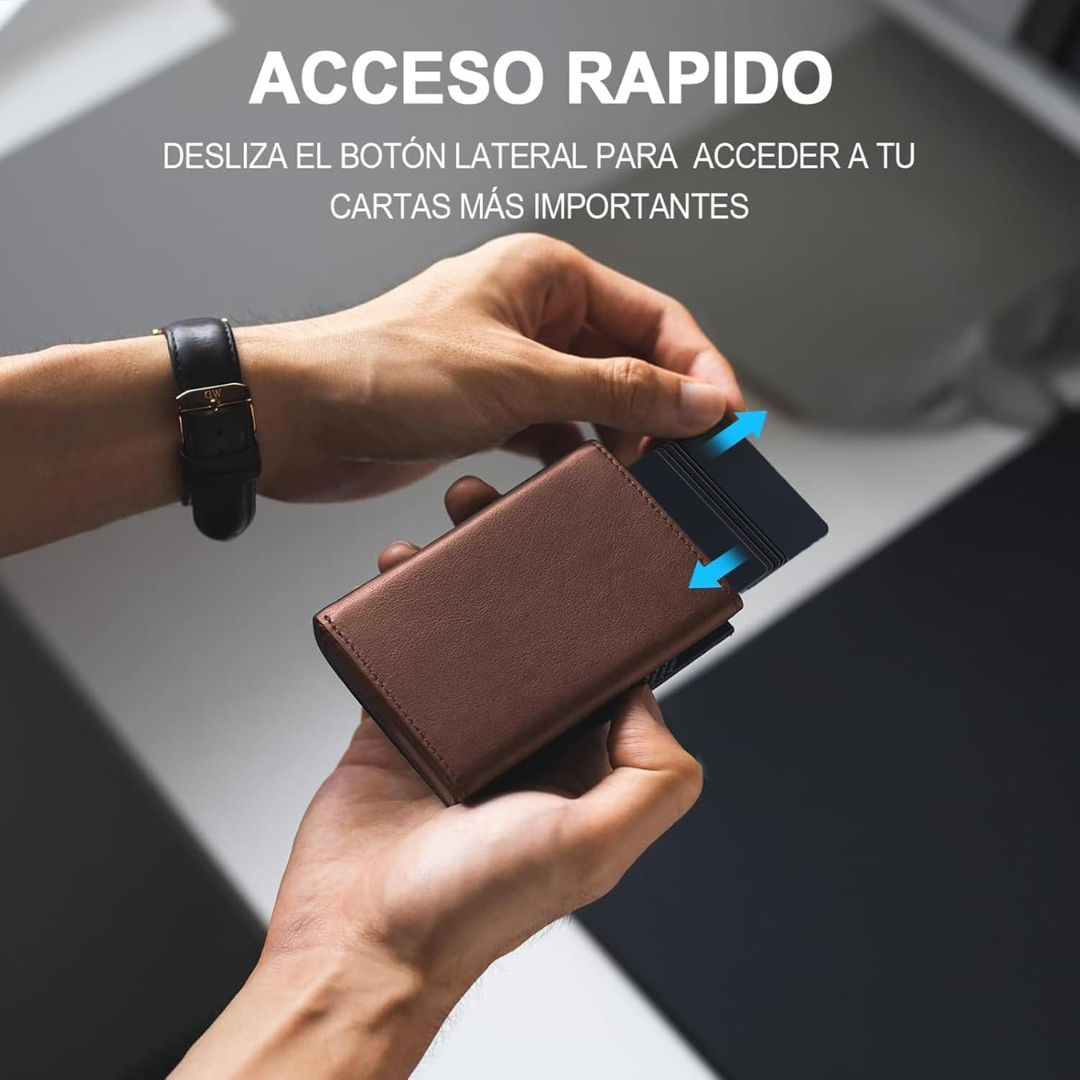 Tarjetero con protección RFID antirrobo