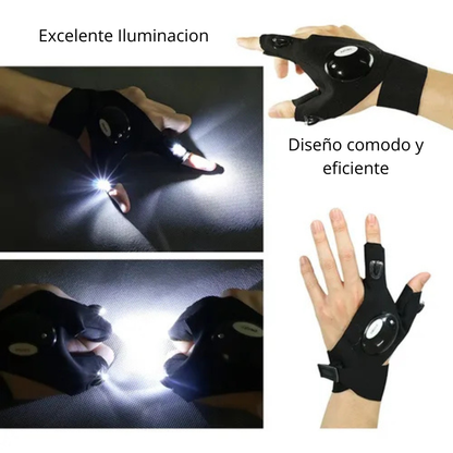Guantes LED Impermeables para Reparaciones Nocturnas, Pesca y Camping