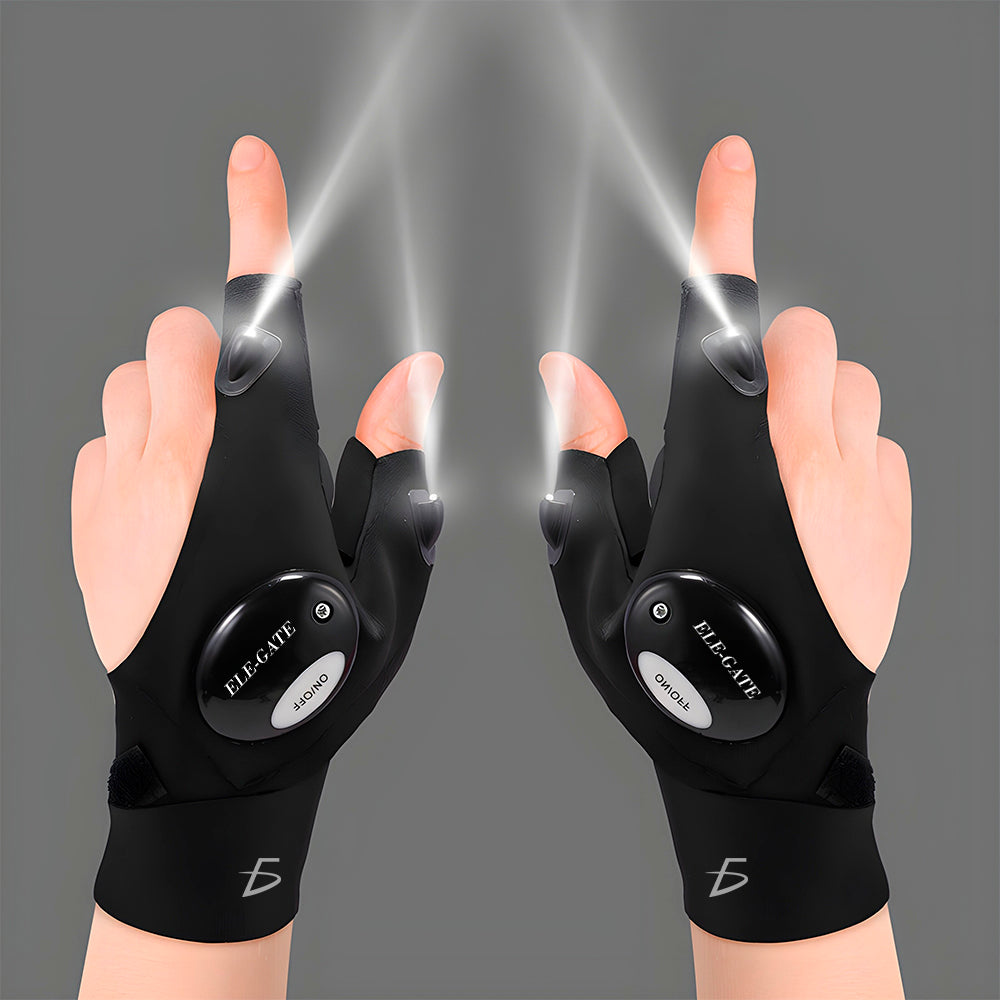 Guantes LED Impermeables para Reparaciones Nocturnas, Pesca y Camping
